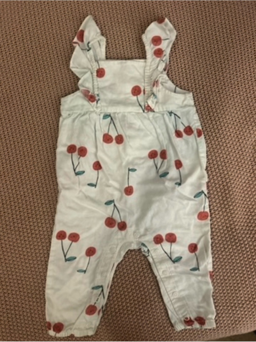 Carter’s Baby Girls 6M Cherry Print Ruffle Strap Romper Jumpsuit